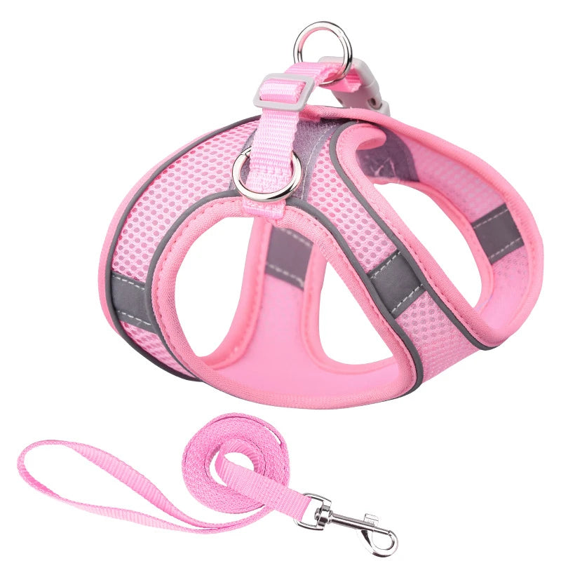 Breathable Dog Vest with Reflective Rope for XXS-L Small Breeds