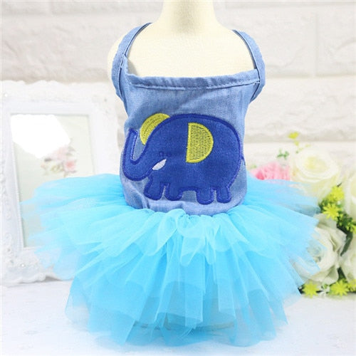 Sling Dog Dress Summer Dog Lace Tullle Dress Pet Dog Clothes for Small Dog Party Birthday Wedding Bowknot Dress Puppy Costume
