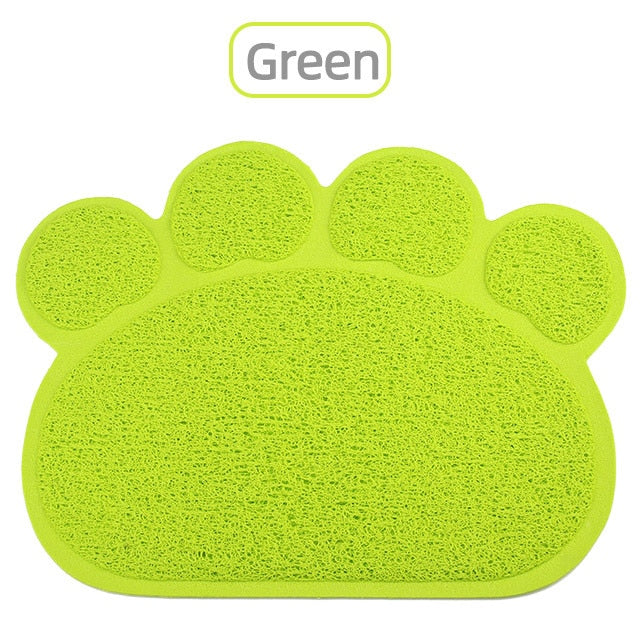 Mosodo Pet Cat Litter Mat Paw Print Feeding Bowl Placemat Cat Bed Pads Non-slip Waterproof Litter Trapper Mats Cat Accessories