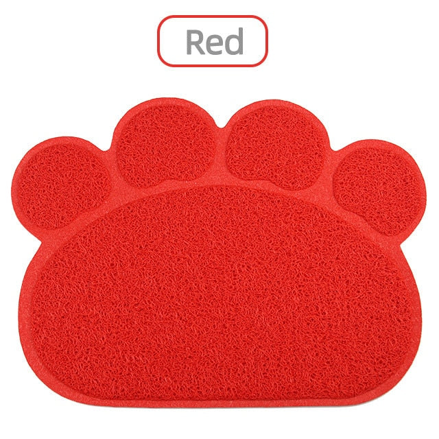 Mosodo Pet Cat Litter Mat Paw Print Feeding Bowl Placemat Cat Bed Pads Non-slip Waterproof Litter Trapper Mats Cat Accessories