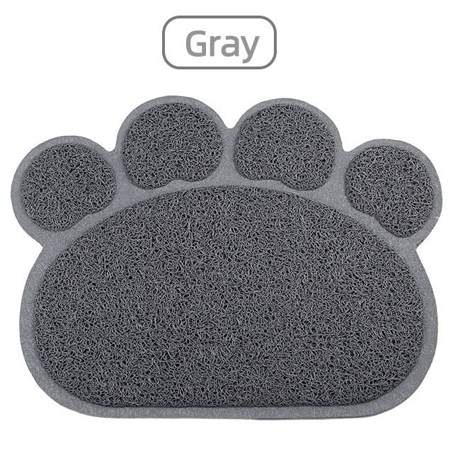Mosodo Pet Cat Litter Mat Paw Print Feeding Bowl Placemat Cat Bed Pads Non-slip Waterproof Litter Trapper Mats Cat Accessories
