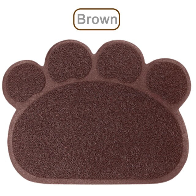 Mosodo Pet Cat Litter Mat Paw Print Feeding Bowl Placemat Cat Bed Pads Non-slip Waterproof Litter Trapper Mats Cat Accessories