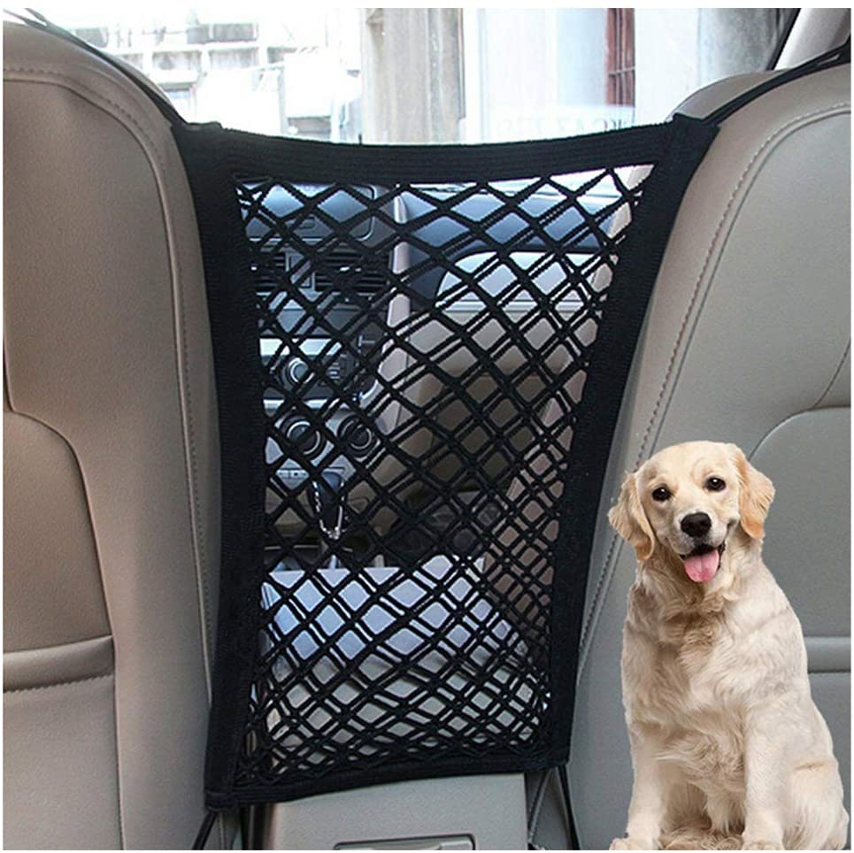 Car Pet Isolation Pet Barrier Backseat Mesh Dog Car Divider Net with Adjusting Rope and Hook Suitable for SUV and Small Car