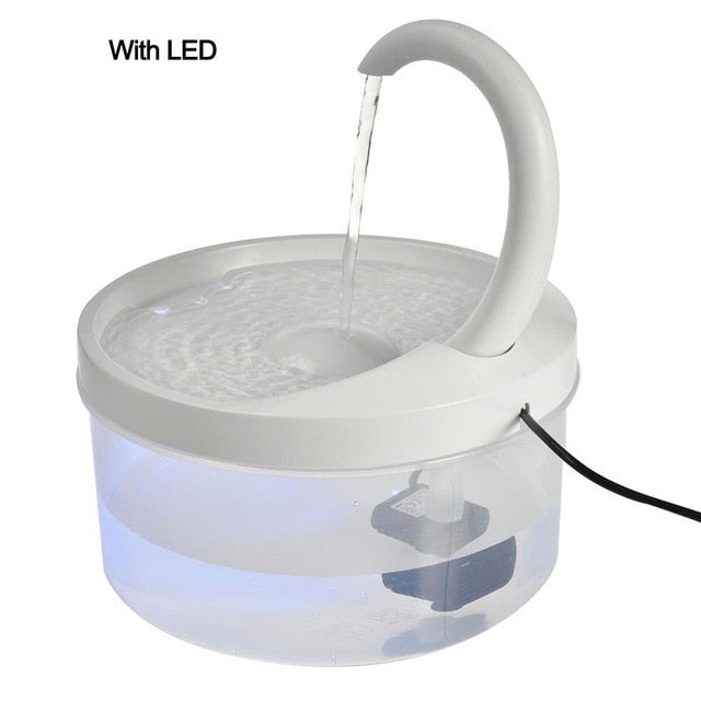 2L Pet Cat Fountain LED Blue Light USB Powered Automatic Water Dispenser Cat Feeder Drink Filter For Cats Dogs Pet Supplier