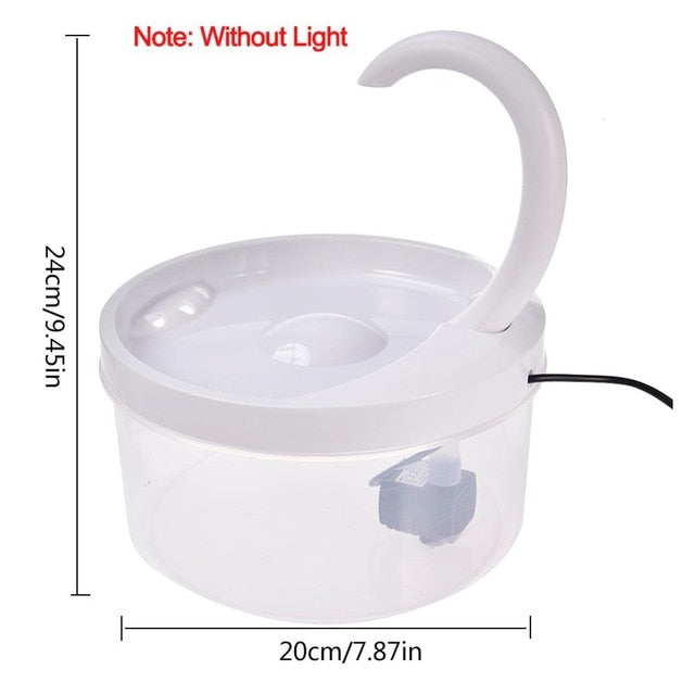 2L Pet Cat Fountain LED Blue Light USB Powered Automatic Water Dispenser Cat Feeder Drink Filter For Cats Dogs Pet Supplier