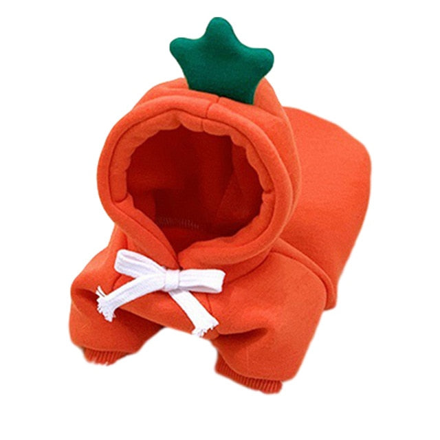 Warm Dog Winter Clothes Cute Fruit Dog Coat Hoodies Fleece Pet Dogs Costume Jacket for French Bulldog Chihuahua Ropa Para Perro