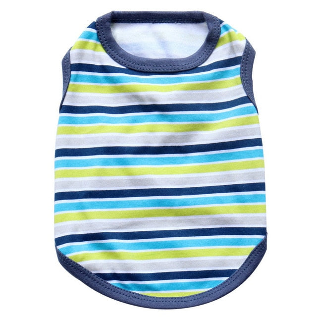 Summer Striped Dog Shirt Cotton Casual Pet Vest Comfortable Dog Costume Puppy T-Shirt Breathable Dog Clothes