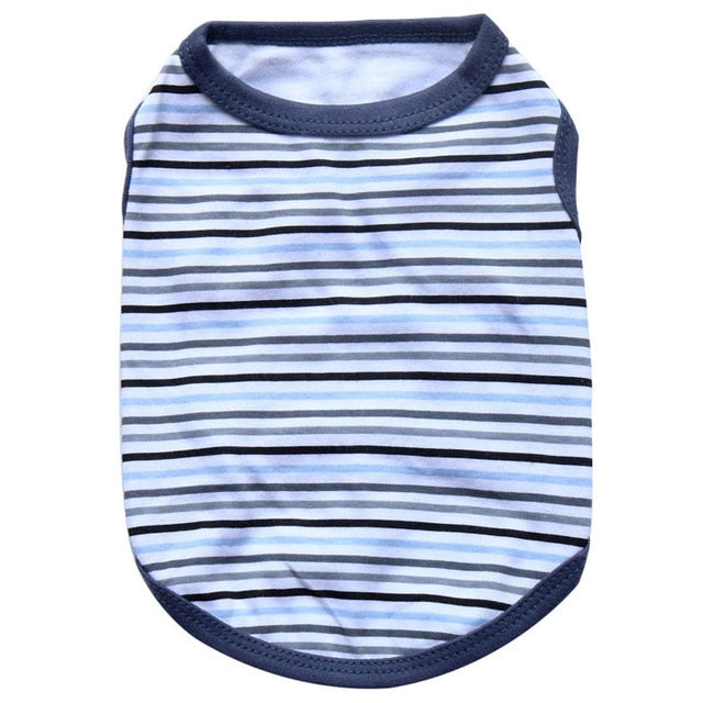 Summer Striped Dog Shirt Cotton Casual Pet Vest Comfortable Dog Costume Puppy T-Shirt Breathable Dog Clothes