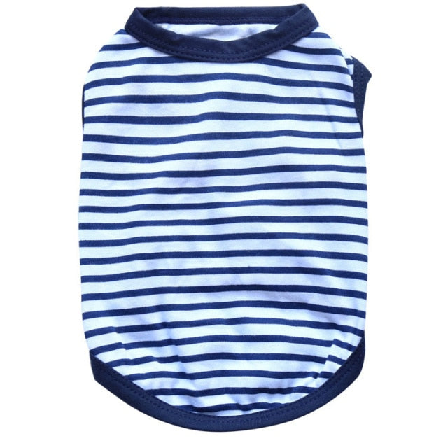 Summer Striped Dog Shirt Cotton Casual Pet Vest Comfortable Dog Costume Puppy T-Shirt Breathable Dog Clothes