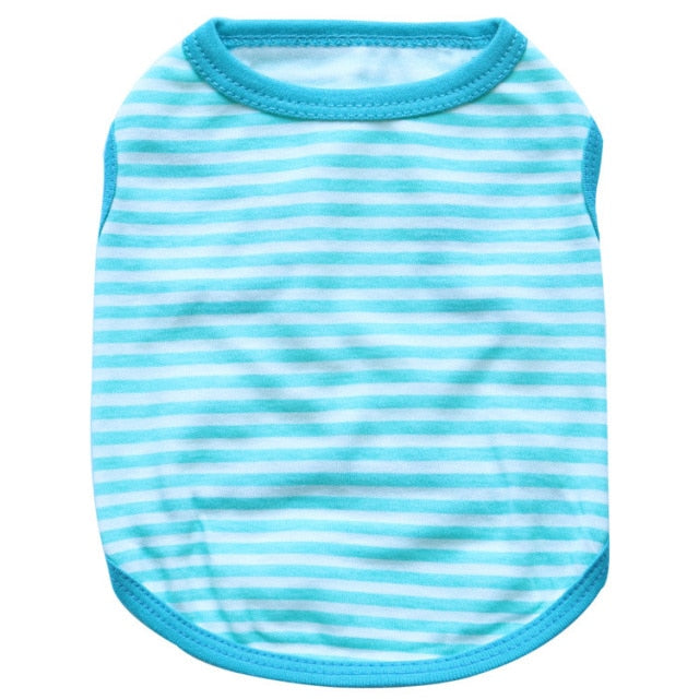 Summer Striped Dog Shirt Cotton Casual Pet Vest Comfortable Dog Costume Puppy T-Shirt Breathable Dog Clothes