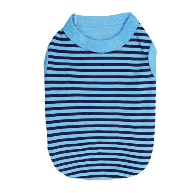 Summer Striped Dog Shirt Cotton Casual Pet Vest Comfortable Dog Costume Puppy T-Shirt Breathable Dog Clothes