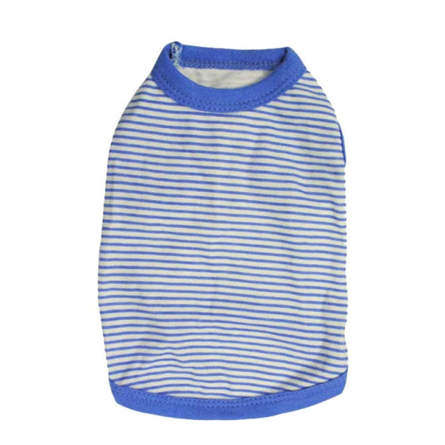 Summer Striped Dog Shirt Cotton Casual Pet Vest Comfortable Dog Costume Puppy T-Shirt Breathable Dog Clothes