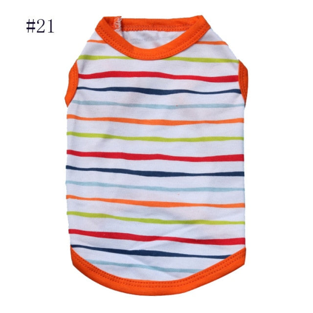 Summer Striped Dog Shirt Cotton Casual Pet Vest Comfortable Dog Costume Puppy T-Shirt Breathable Dog Clothes