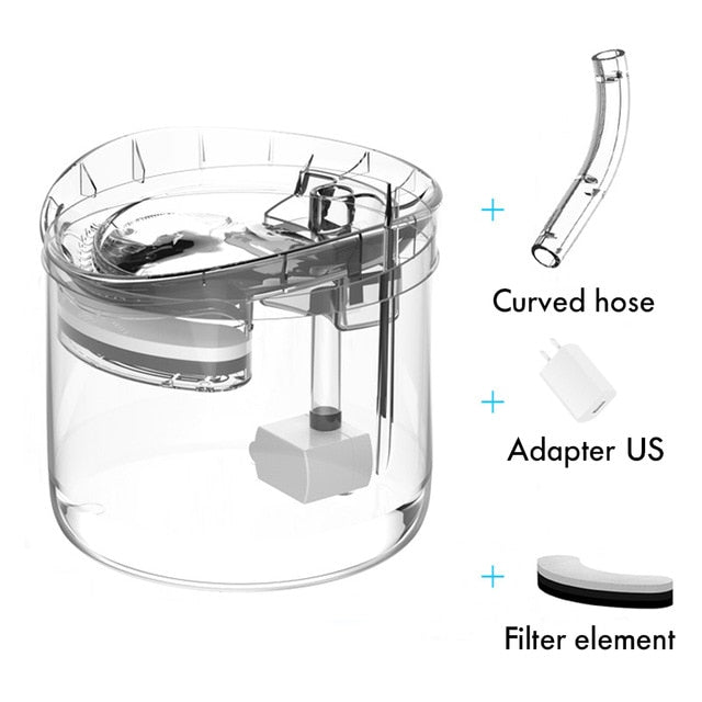 Intelligent Cat Water Fountain With Faucet Dog Water Dispenser Transparent Drinker Pet Drinking Filters Feeder Motion Sensor