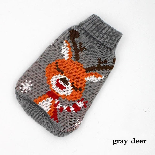 Winter Cartoon Cat Dog Clothes Warm Christmas Sweater For Small Yorkie Pet Clothing Coat Knitting Crochet Cloth XS-3XL