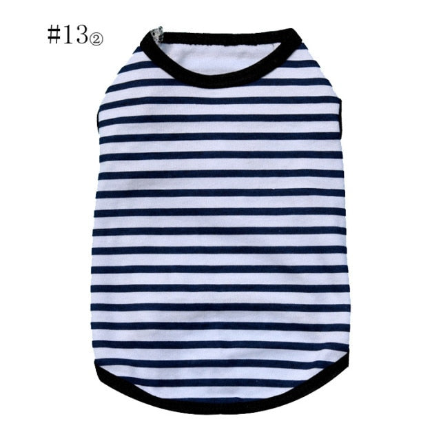 Summer Striped Dog Shirt Cotton Casual Pet Vest Comfortable Dog Costume Puppy T-Shirt Breathable Dog Clothes