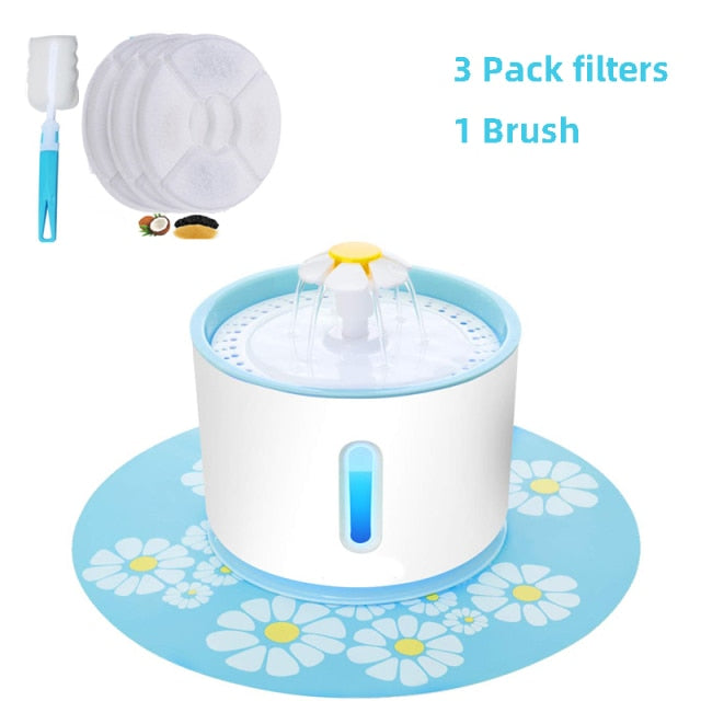 Automatic Pet Cat Water Fountain Dispenser USB LED 2.4L Ultra Quiet Dog Drinking Bowl Drinker Feeder Bowl Pet Drinking Feeder