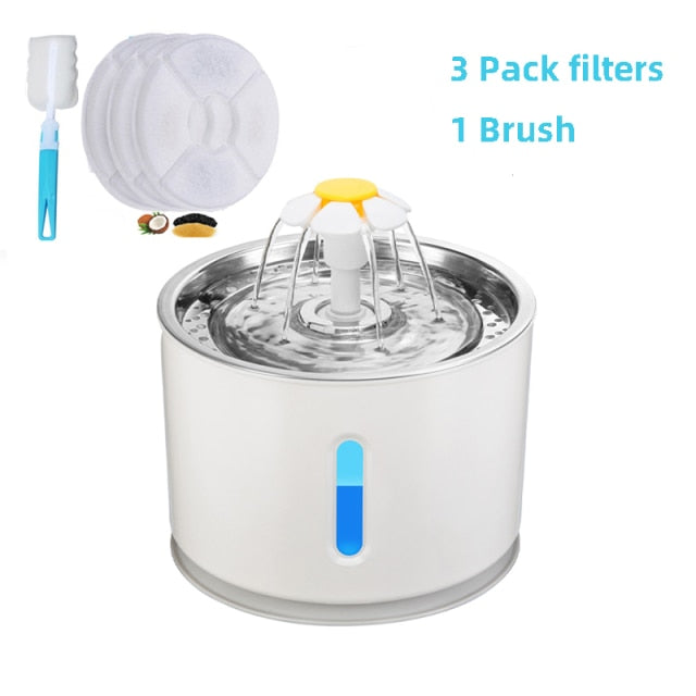 Automatic Pet Cat Water Fountain Dispenser USB LED 2.4L Ultra Quiet Dog Drinking Bowl Drinker Feeder Bowl Pet Drinking Feeder