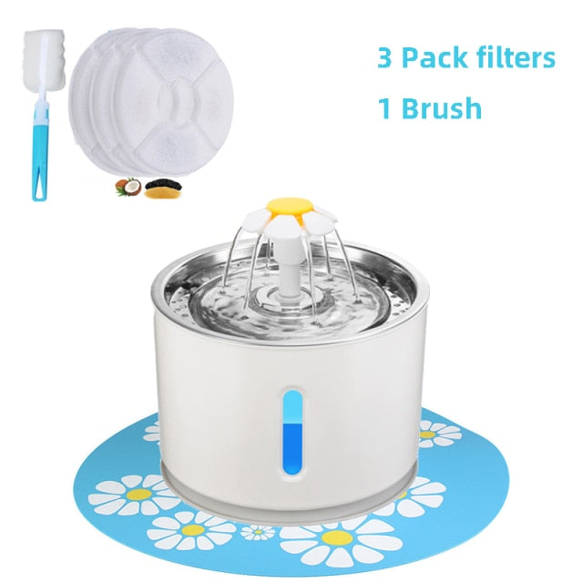 Automatic Pet Cat Water Fountain Dispenser USB LED 2.4L Ultra Quiet Dog Drinking Bowl Drinker Feeder Bowl Pet Drinking Feeder