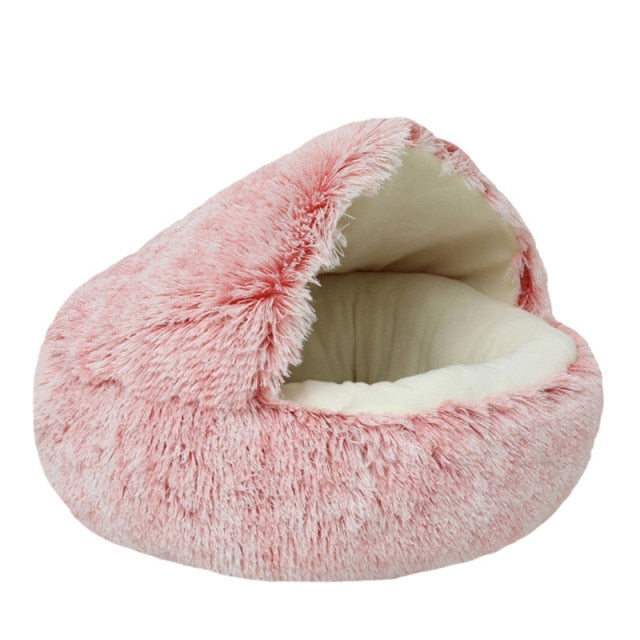 New Warm Dog Bed Cat Mat Round Plush House Sofa Soft Sleeping Pet Basket For Dogs Cats Nest 2 In 1 Pet Bed Pet Cushion Supplies