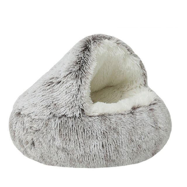 New Warm Dog Bed Cat Mat Round Plush House Sofa Soft Sleeping Pet Basket For Dogs Cats Nest 2 In 1 Pet Bed Pet Cushion Supplies