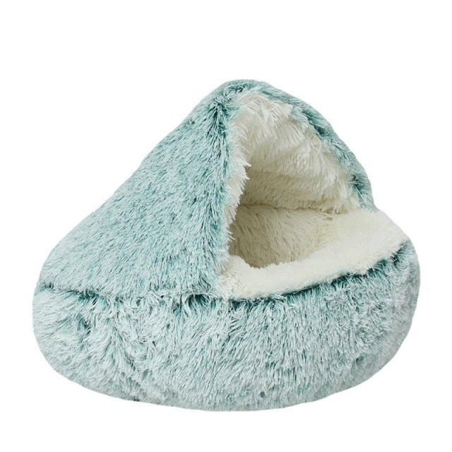 New Warm Dog Bed Cat Mat Round Plush House Sofa Soft Sleeping Pet Basket For Dogs Cats Nest 2 In 1 Pet Bed Pet Cushion Supplies