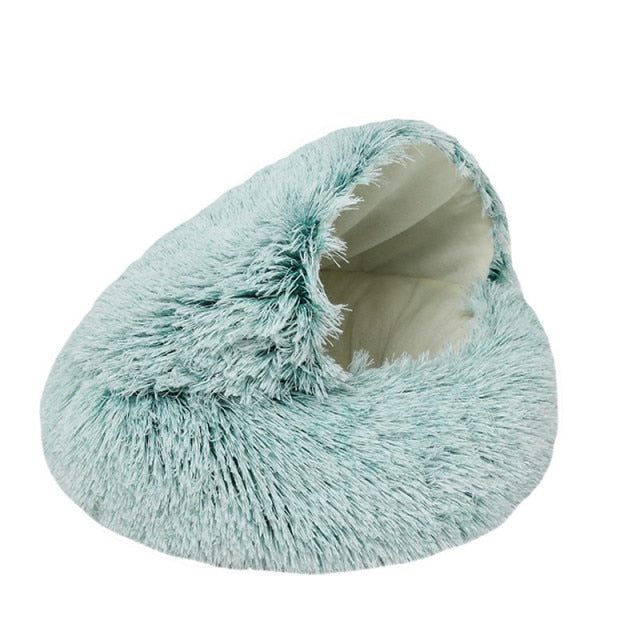 New Warm Dog Bed Cat Mat Round Plush House Sofa Soft Sleeping Pet Basket For Dogs Cats Nest 2 In 1 Pet Bed Pet Cushion Supplies