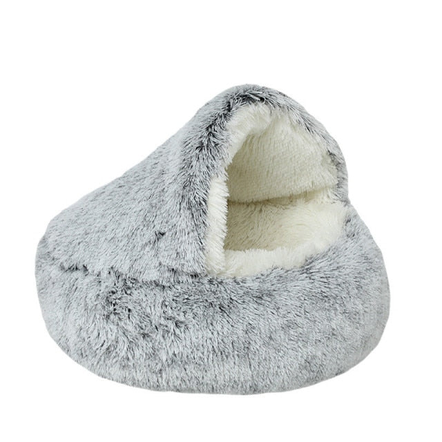 New Warm Dog Bed Cat Mat Round Plush House Sofa Soft Sleeping Pet Basket For Dogs Cats Nest 2 In 1 Pet Bed Pet Cushion Supplies