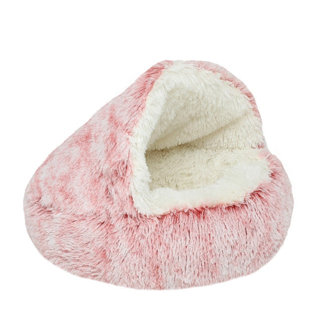 New Warm Dog Bed Cat Mat Round Plush House Sofa Soft Sleeping Pet Basket For Dogs Cats Nest 2 In 1 Pet Bed Pet Cushion Supplies