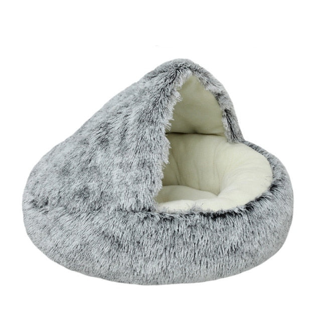 New Warm Dog Bed Cat Mat Round Plush House Sofa Soft Sleeping Pet Basket For Dogs Cats Nest 2 In 1 Pet Bed Pet Cushion Supplies