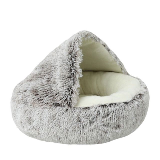 New Warm Dog Bed Cat Mat Round Plush House Sofa Soft Sleeping Pet Basket For Dogs Cats Nest 2 In 1 Pet Bed Pet Cushion Supplies