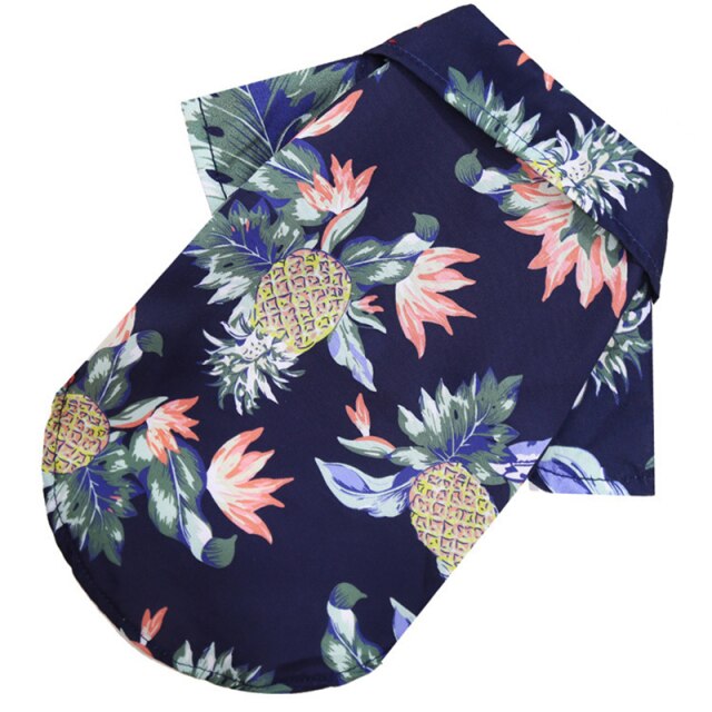 Small Dog Summer Beach Shirt Hawaii Floral Beach Holiday Pet Dog Shirt Chihuahua Beachwear Printed Puppy Short Sleeve Shirt