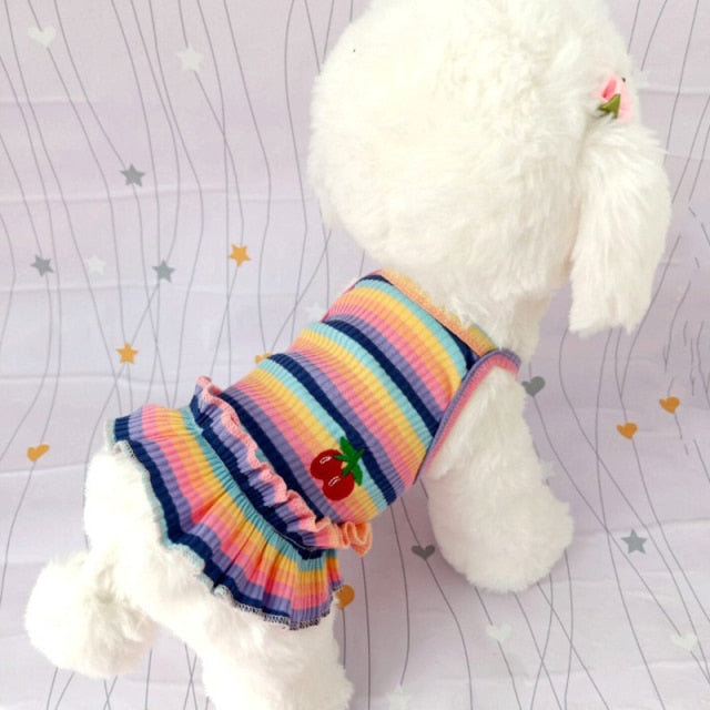 Summer Dog Clothes Cute Floral Sling Dress Thin Skirt Sunscreen For Small Dog Chihuahua Bichon Poodle Costume Puppy Pet Dresses