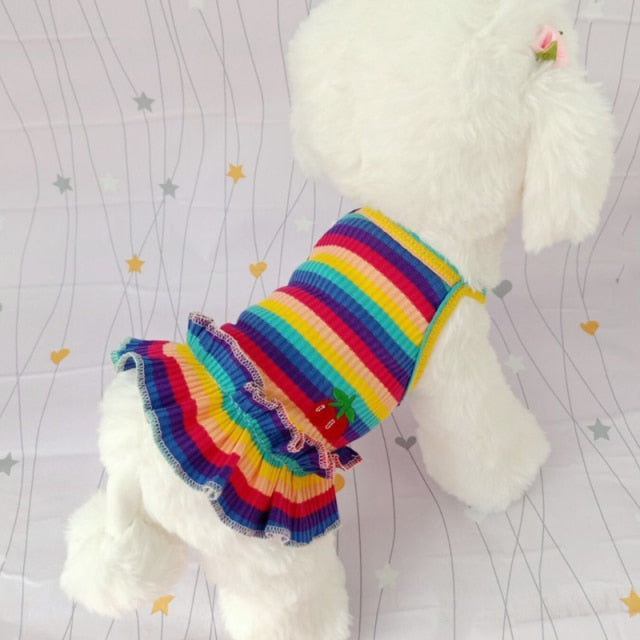 Summer Dog Clothes Cute Floral Sling Dress Thin Skirt Sunscreen For Small Dog Chihuahua Bichon Poodle Costume Puppy Pet Dresses