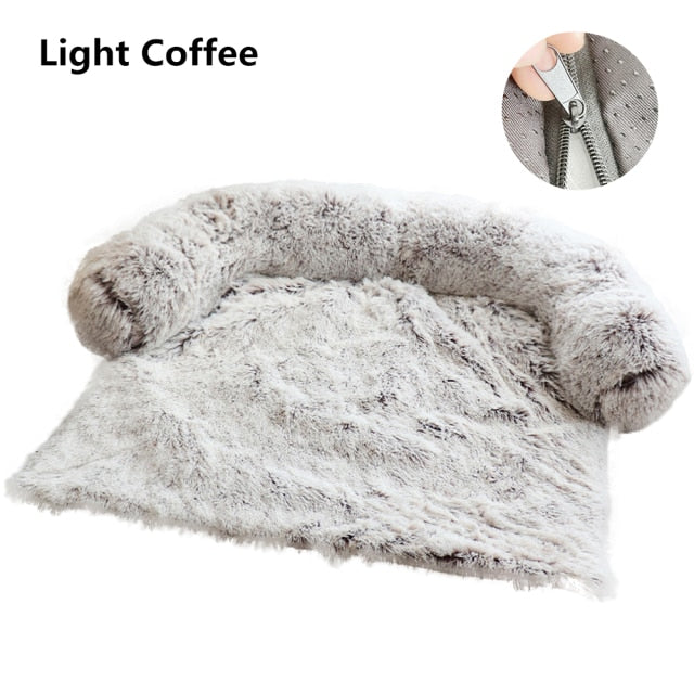 Large Fluffy Dog Sofa Bed Cover Calming Plush Mat Dog Beds and Houses Warm Kennel Pet Cat Puppy Cushion Dog Accessories
