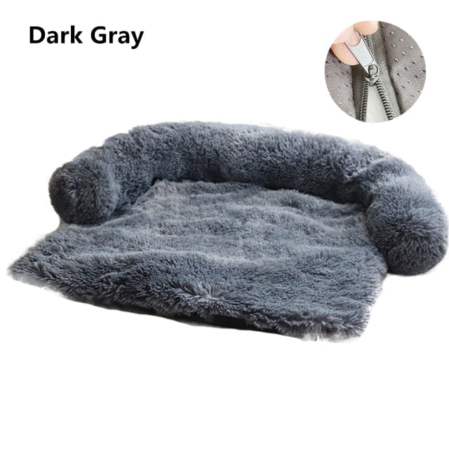 Large Fluffy Dog Sofa Bed Cover Calming Plush Mat Dog Beds and Houses Warm Kennel Pet Cat Puppy Cushion Dog Accessories