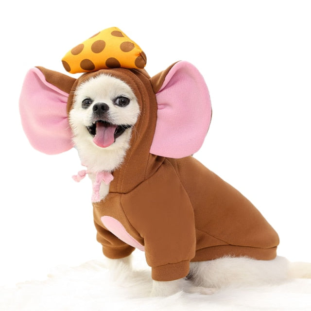 Warm Dog Winter Clothes Cute Fruit Dog Coat Hoodies Fleece Pet Dogs Costume Jacket for French Bulldog Chihuahua Ropa Para Perro