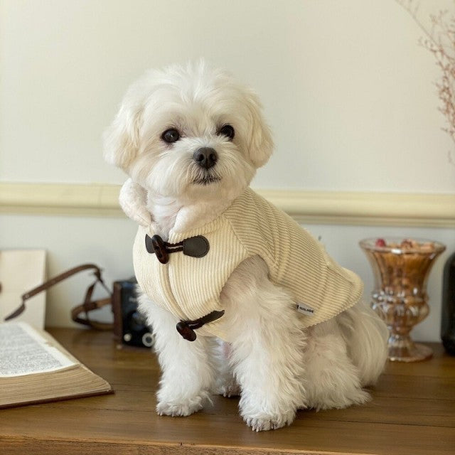Coat Cotton Dog Clothes Thicken Jackets for Dogs Clothing Pet Outfits Velvet Cute Autumn Winter Warm Yorkies Beige Boy Mascotas
