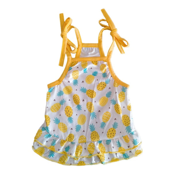 Summer Dog Clothes Cute Floral Sling Dress Thin Skirt Sunscreen For Small Dog Chihuahua Bichon Poodle Costume Puppy Pet Dresses