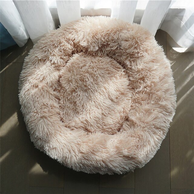 Super Soft Cat Bed Round Fluffy Dog Sleeping Basket Long Plush Warm Pet Mat Cute Lightweight Comfortable Touch Kennel Large Dog