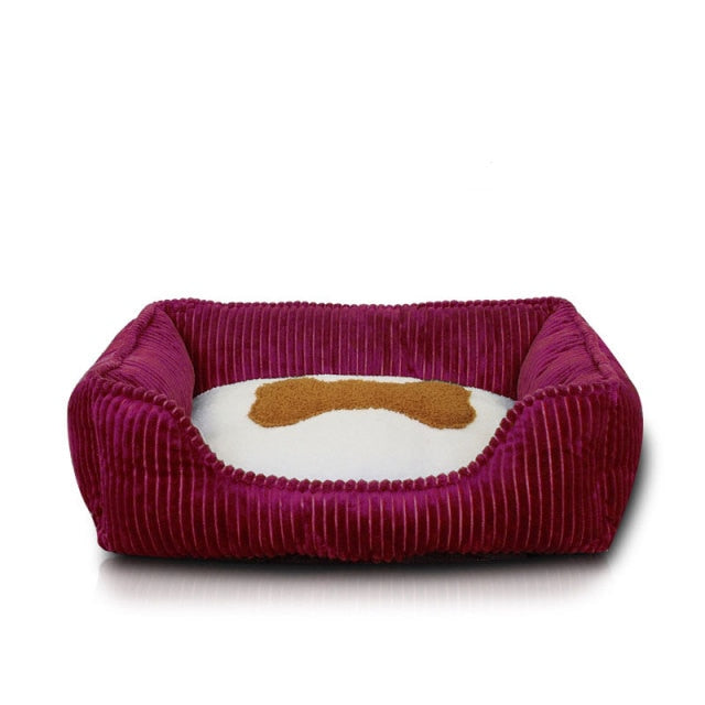 Dog Bed Winter Warm Dog Kennel 3 Colors Bone Square Water Wash Cat Kennel Soft Deep Sleep Dog Supplies Pet Bed Pet Accessories