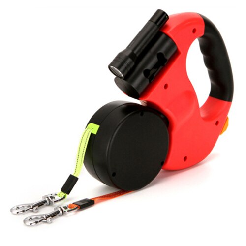 3M Retractable Dog Leash Double-headed Reflective Rope For Small/Medium/Large Dogs Under 10KG With Small Night Flashlight