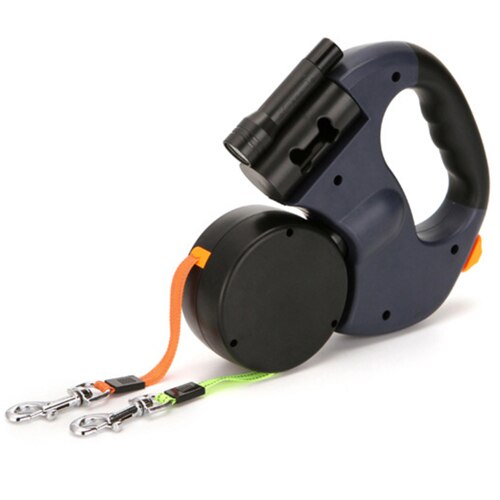 3M Retractable Dog Leash Double-headed Reflective Rope For Small/Medium/Large Dogs Under 10KG With Small Night Flashlight