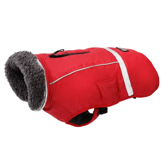 Designer Winter Dog Clothes Waterproof Reflective Dog Padded Jackets for Medium Large Dogs Warm Thick Fleece Pet Coat Adjustable