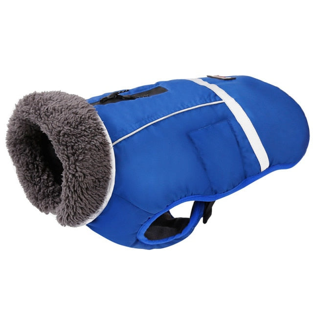 Designer Winter Dog Clothes Waterproof Reflective Dog Padded Jackets for Medium Large Dogs Warm Thick Fleece Pet Coat Adjustable