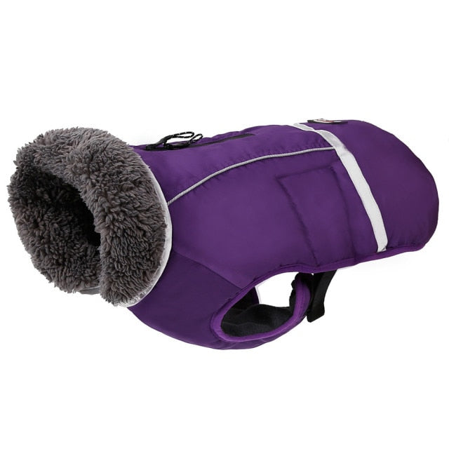Designer Winter Dog Clothes Waterproof Reflective Dog Padded Jackets for Medium Large Dogs Warm Thick Fleece Pet Coat Adjustable