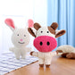 Cute Plush Toy Variety Pack for Dogs and Cats - Rabbit, Cattle, Elephant