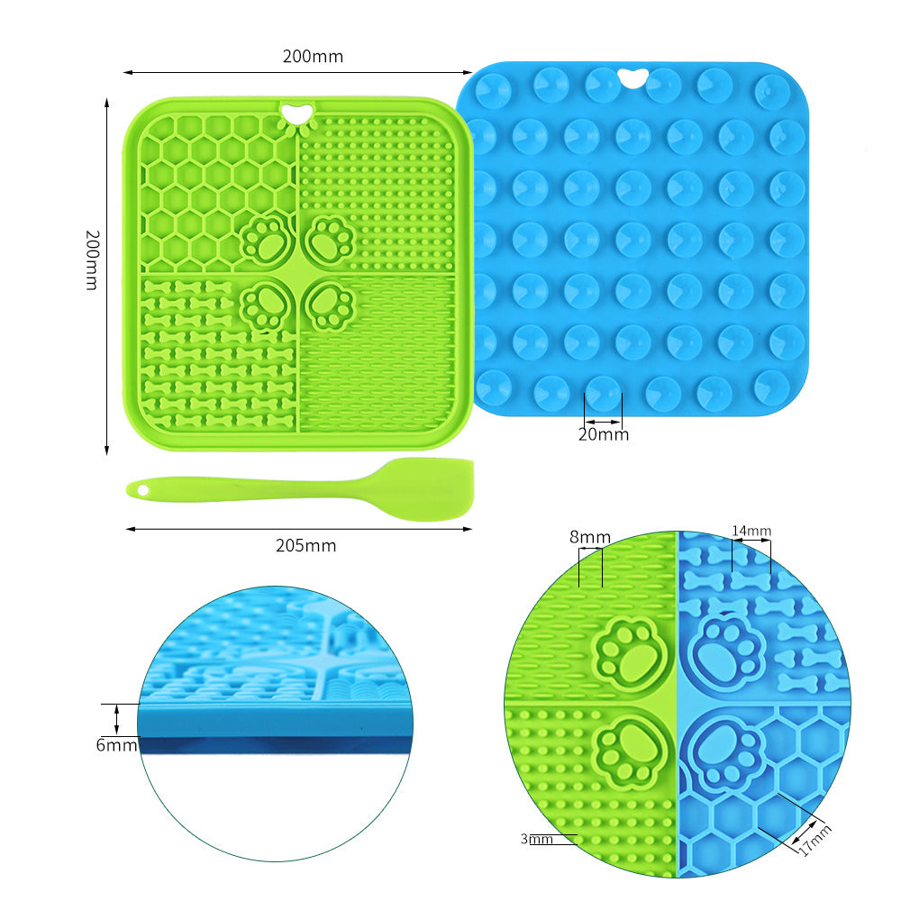 Lick Mat for Dogs and Cats - Anxiety Relief, Boredom Reducer, Enrichment Toy - Peanut Butter Lick Pad with Suction Cups - Slow Food Silicone Mat