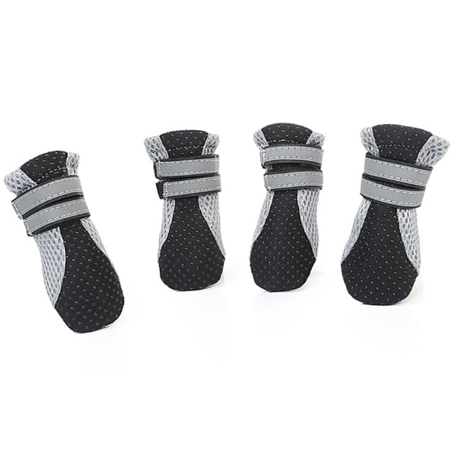 Breathable Pet Dog Outdoor Walking Shoes Net Soft Summer Pet Shoes Night Safe Reflective Boots For Large Small Dogs