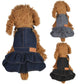Pet Dog Fashion Solid Jean Dress Clothes Strap Denim Cool Summer Dresses For Small Dogs DC789